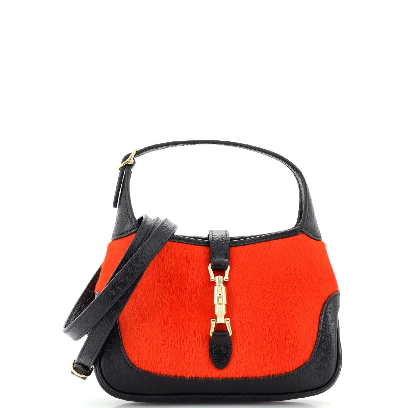 Women Gucci bags with a front - flap pocket for quick - access itemsJackie 1961 Hobo Calf Hair Mini