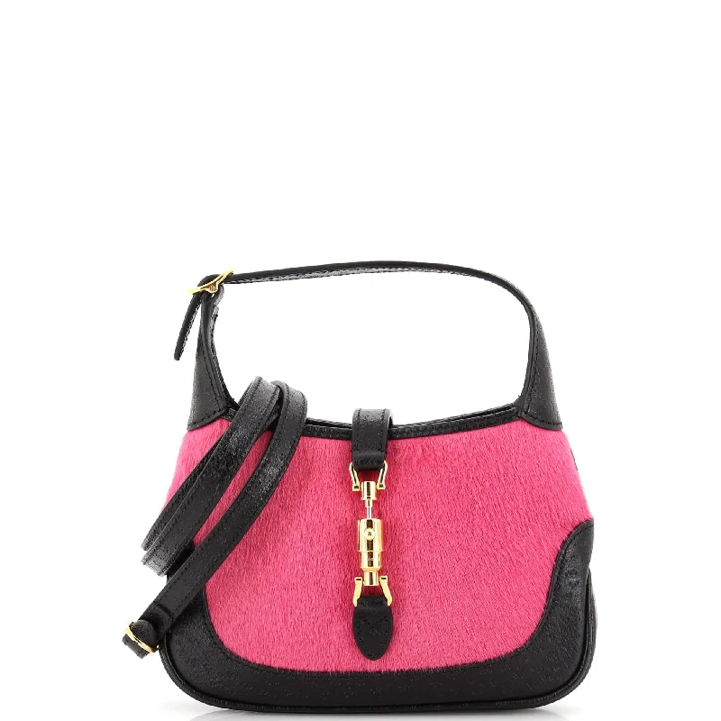 Gucci tote bags for women with a spacious interiorJackie 1961 Hobo Calf Hair with Leather Mini