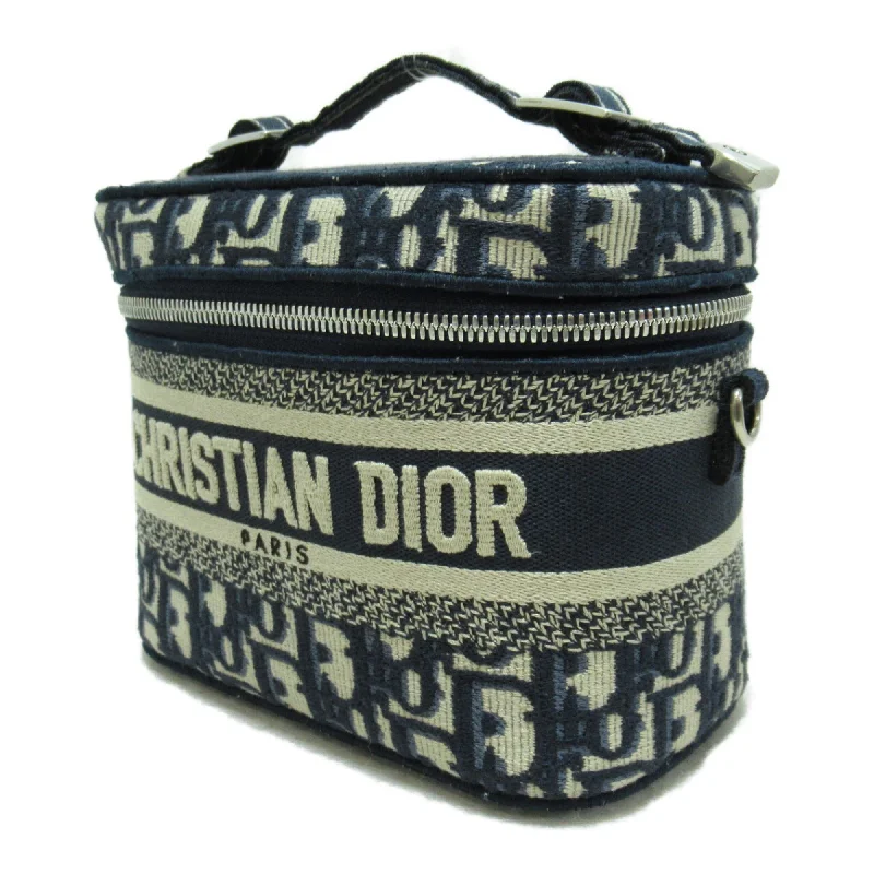 Christian Dior Saddle bags with a distressed leather finishDior 2way vanity bag Navy White canvas