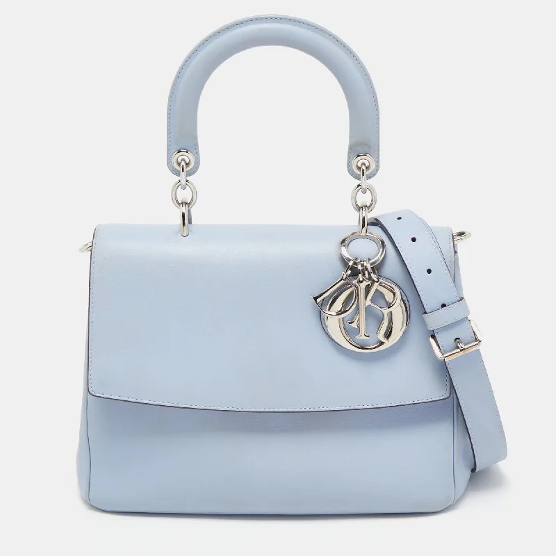 Christian Dior handbags with a snap - button closure and a decorative buckleDIOR Blue Leather Small Be  Flap Top Handle Bag