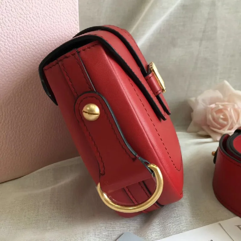 Christian Dior bags with a side - pocket for holding a water bottleDior D-Fence Saddle Bag In Red Calfskin