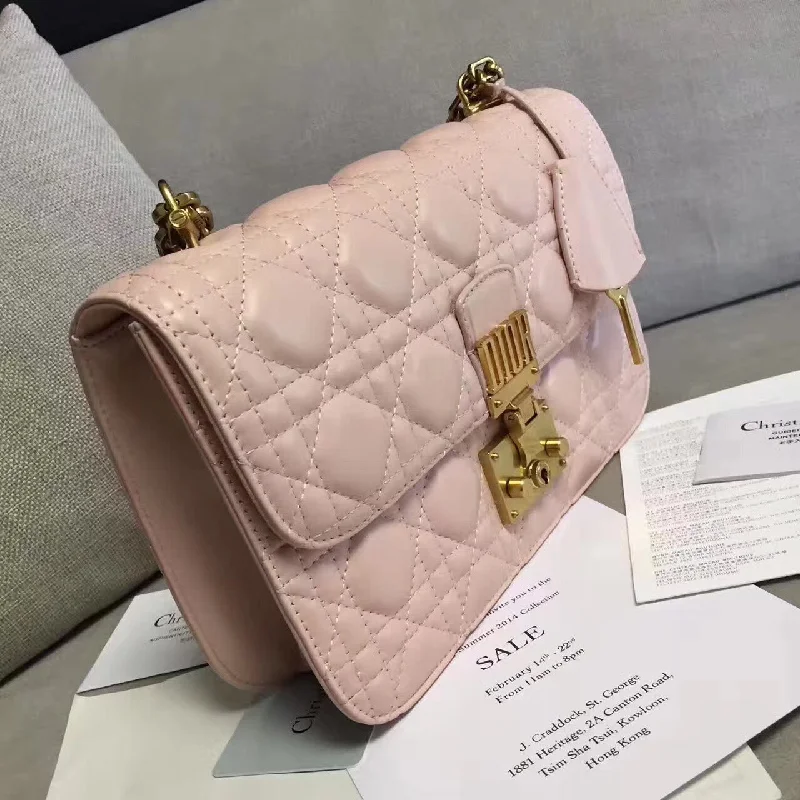 Christian Dior Saddle bags with a distressed leather finishChristian Dioraddict Flap Bag In Pink Lambskin