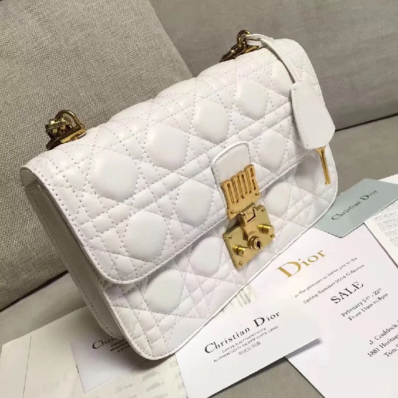 Christian Dior crossbody bags with a front - flap pocket for easy accessChristian Dioraddict Flap Bag In White Lambskin