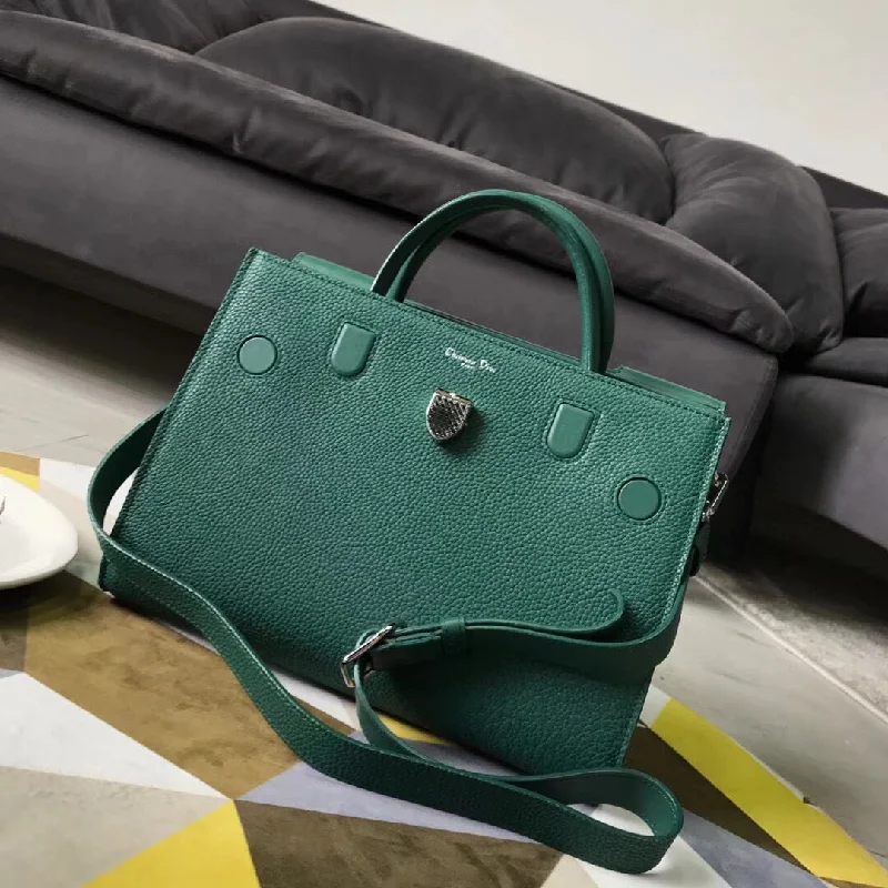 Christian Dior bags with a detachable coin purse insideChristian Diorever Tote Bag In Green Calfskin Leather