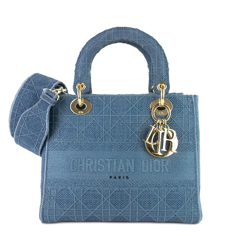 Christian Dior handbags with a removable shoulder strap for versatilityDIOR Lady D-Lite Medium Embroidered Cannage Bag