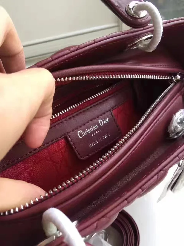 Christian Dior bags with a detachable coin purse insideDior Medium Lady Dior Bag In Bordeaux Lambskin