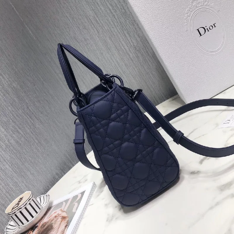 Christian Dior bags with a quilted pattern and gold - toned hardwareDior Medium Lady Dior Bag In Indigo Blue Ultra Matte Calfskin