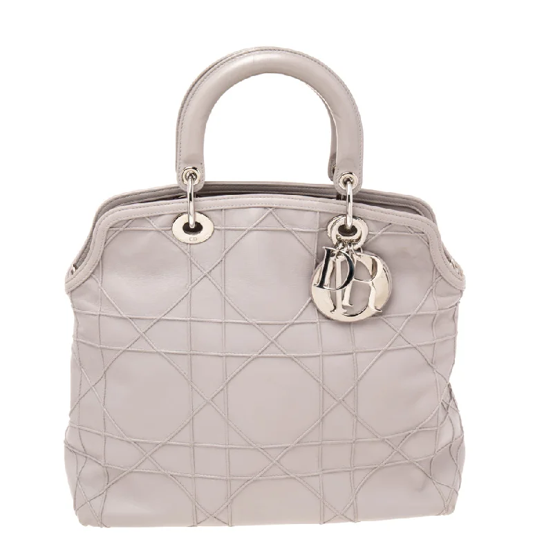 Christian Dior bags with a quilted pattern and gold - toned hardwareDIOR Pale Lilac Cannage Leather Granville Tote