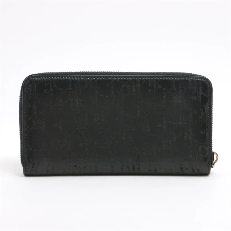 Christian Dior handbags with a snap - button closure and a decorative buckleDior  the Galaxy Leather Round  Wallet Black