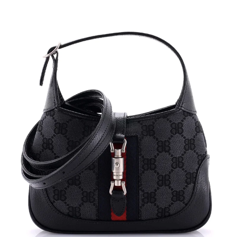 Small - sized Women Gucci shoulder bags for evening outingsx Gucci The Hacker Project Jackie 1961 Hobo BB Canvas Mini