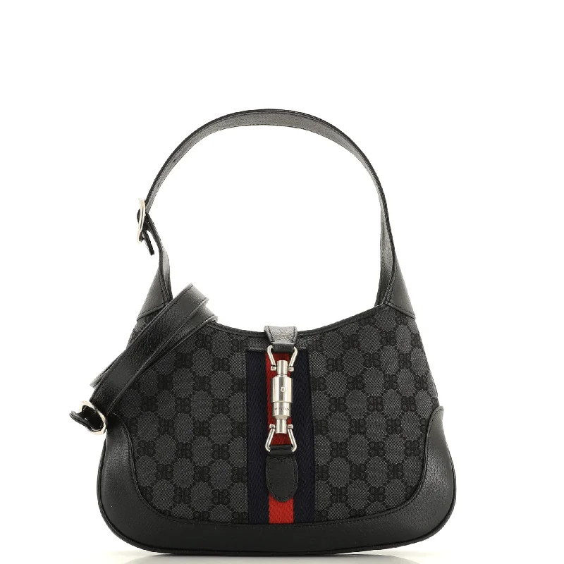 Women Gucci Sylvie bags with a leather - wrapped handlex Gucci The Hacker Project Jackie 1961 Hobo BB Canvas Small