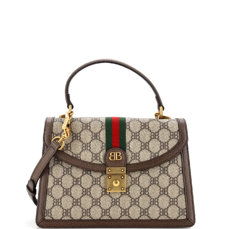 Women Gucci Sylvie bags with a monogram - embossed leatherx Gucci The Hacker Project Top Handle Bag BB Coated Canvas Small