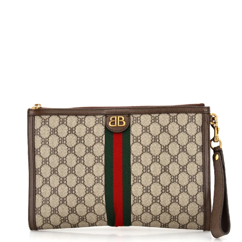 Women Gucci crossbody bags in a bold red colorx Gucci The Hacker Project Web Wristlet Clutch BB Coated Canvas