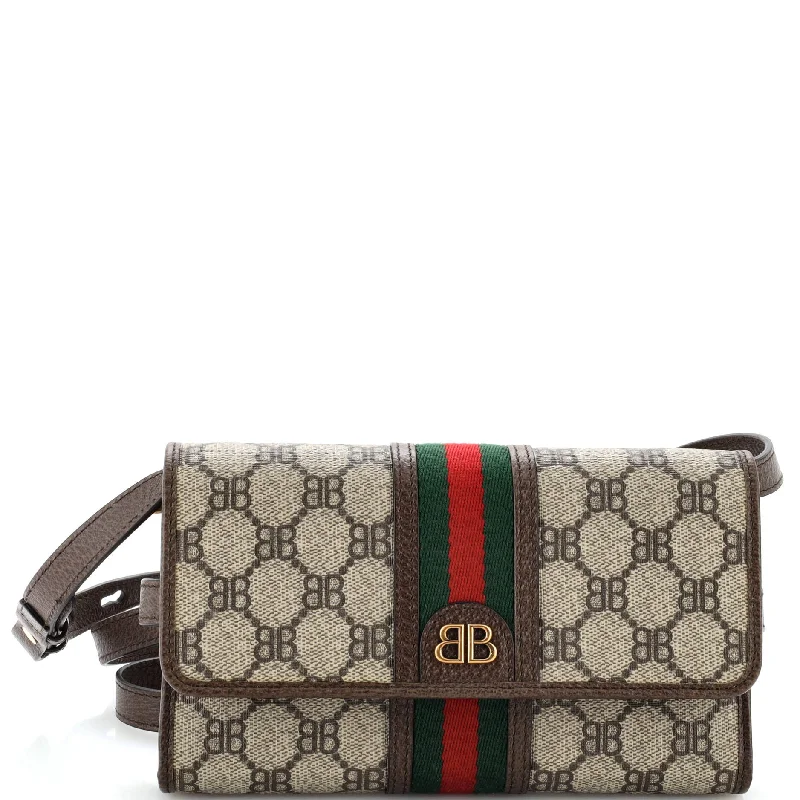 Ladies Gucci handbags with a detachable coin purse insidex Gucci The Hacker Wallet on Strap BB Coated Canvas