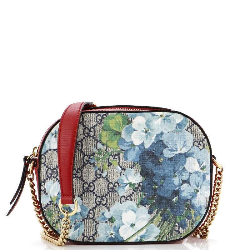 Gucci Marmont bags for women with gold - toned hardwareChain Crossbody Bag Blooms Print GG Coated Canvas Mini