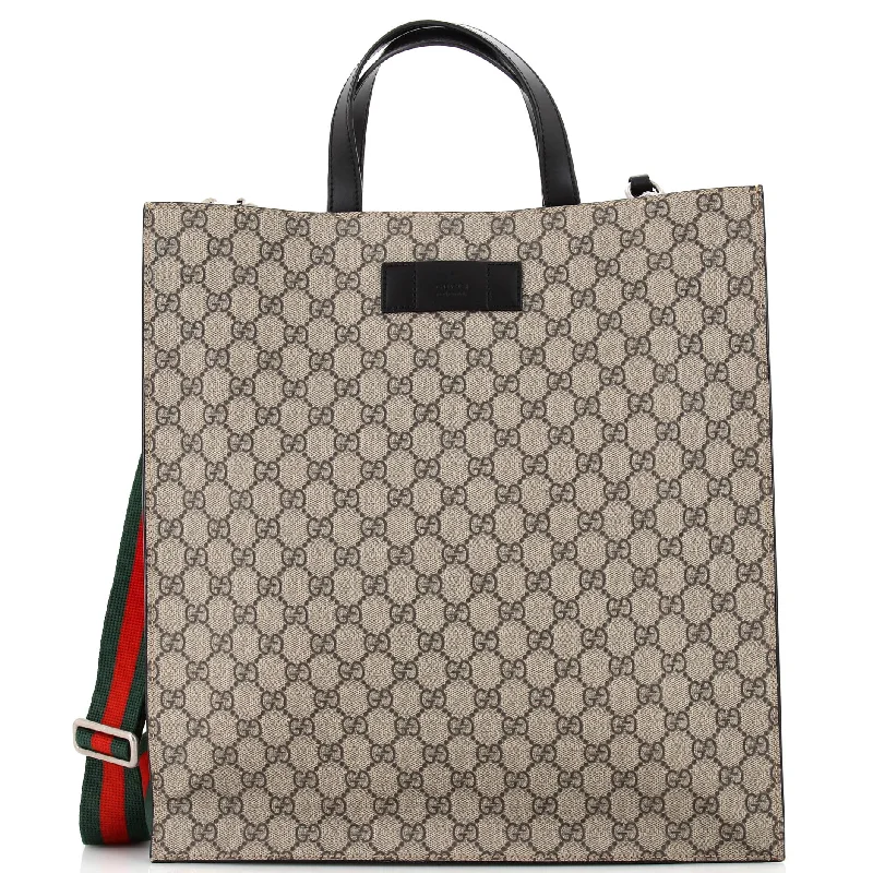 Women Gucci bags with a front - zip pocket for small itemsConvertible Soft Open Tote GG Coated Canvas Tall