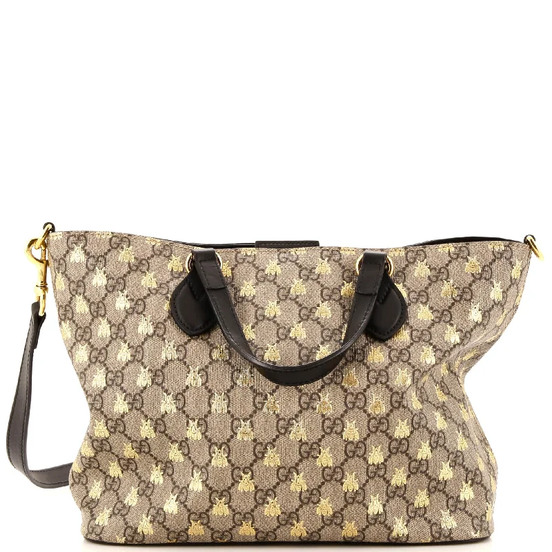 Gucci handbags for women with a metal - framed claspConvertible Soft Tote Printed GG Coated Canvas Small