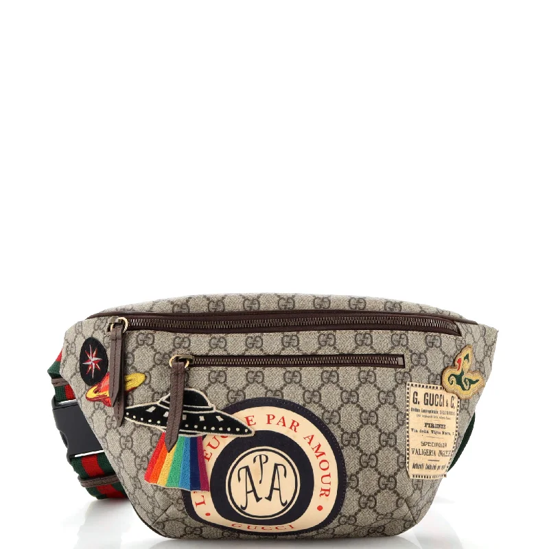 Women Gucci bags with interlocking G hardware for a classic lookCourrier Zip Belt Bag GG Coated Canvas with Applique