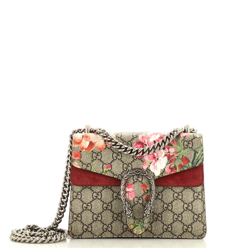 Women Gucci bags with a detachable mobile phone holderDionysus Bag Blooms Print GG Coated Canvas Mini