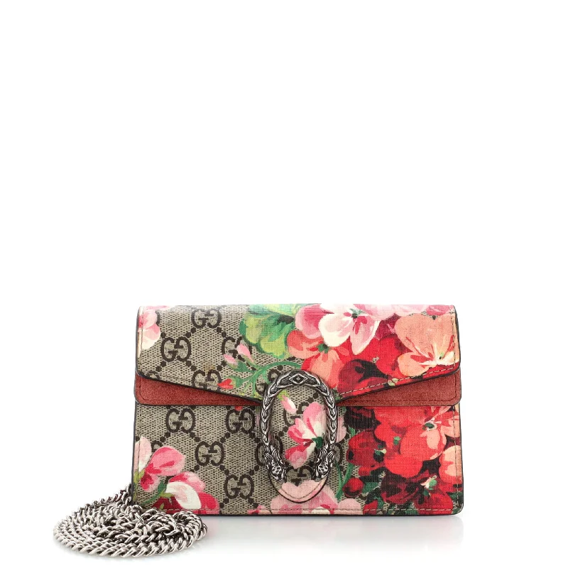 Women Gucci tote bags in GG Supreme canvas for a branded feelDionysus Bag Blooms Print GG Coated Canvas Super Mini