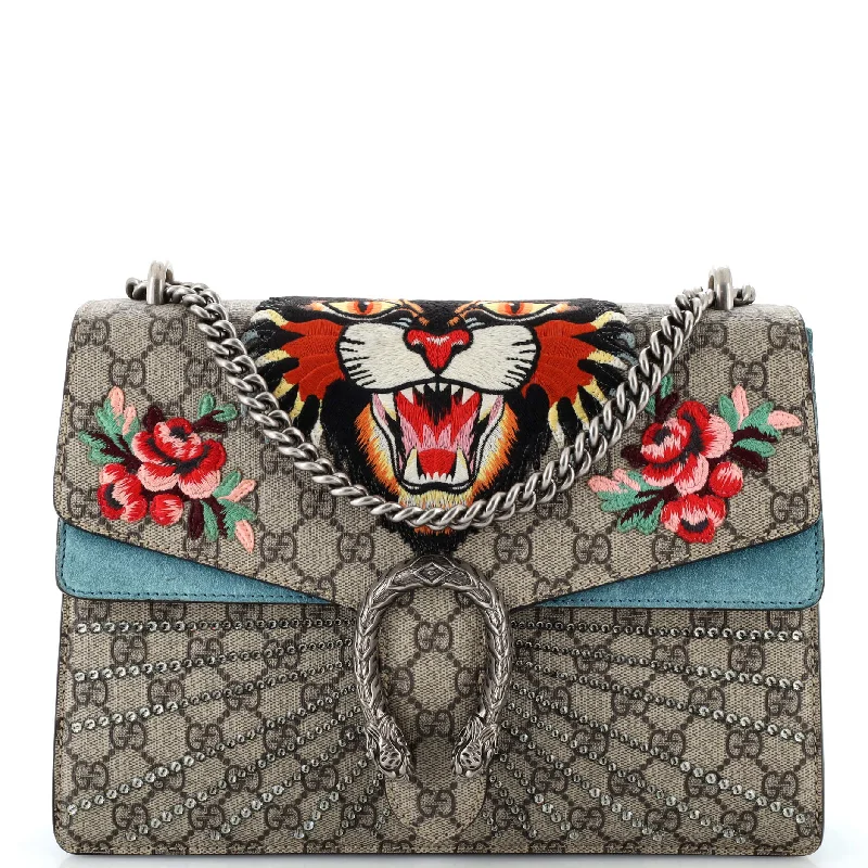 Women Gucci tote bags in GG Supreme canvas for a branded feelDionysus Bag Embellished GG Coated Canvas Medium