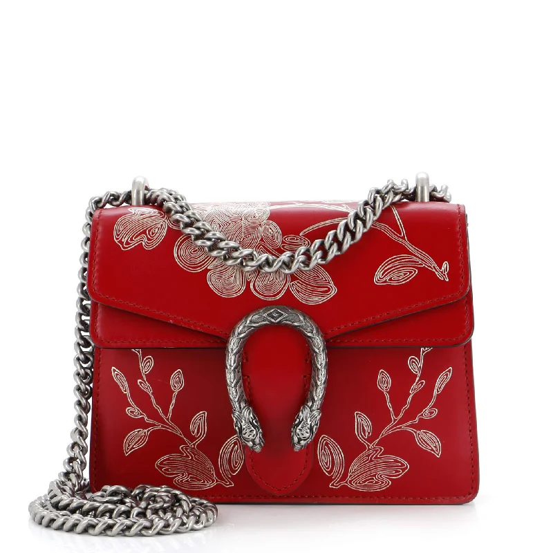 Ladies Gucci Dionysus bags with a detachable shoulder strapDionysus Bag Limited Edition Painted Leather Mini