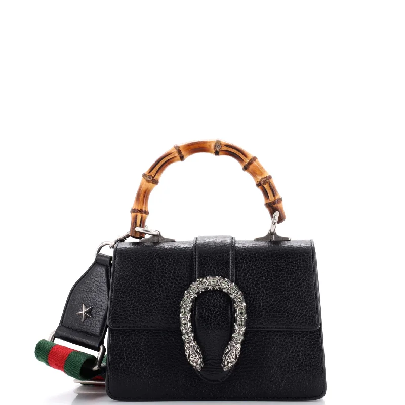 Medium - sized Women Gucci handbags for everyday useDionysus Bamboo Top Handle Bag Leather Mini