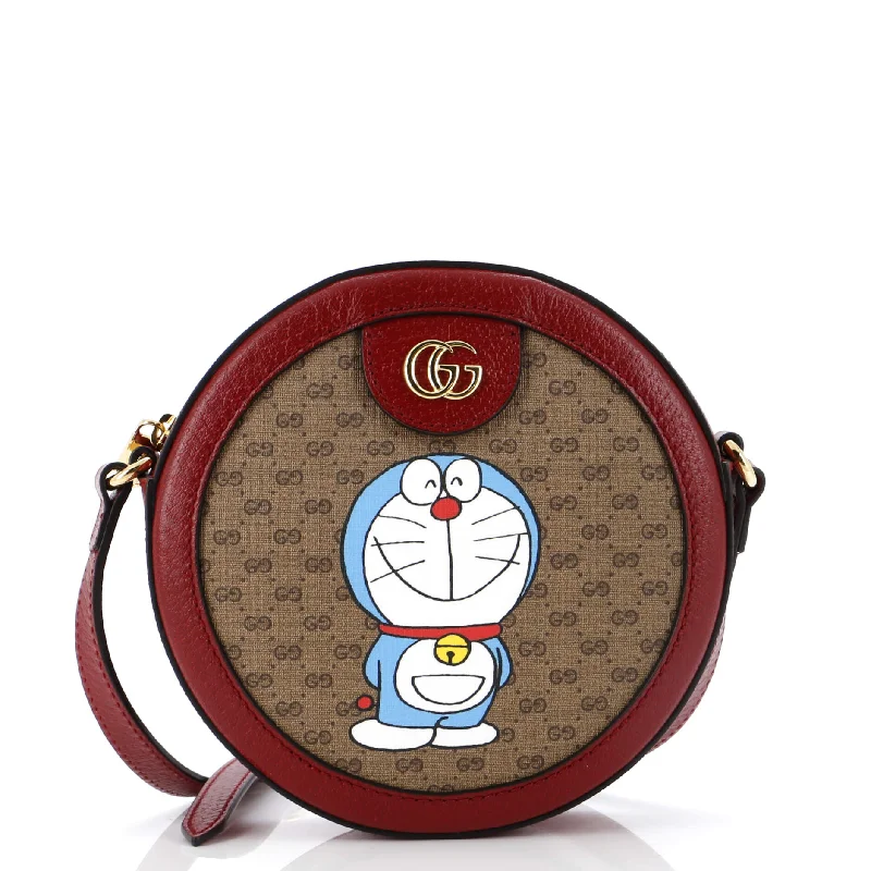 Gucci Marmont bags for women with a snakeskin - effect panelDoraemon Round Shoulder Bag Printed Mini GG Coated Canvas