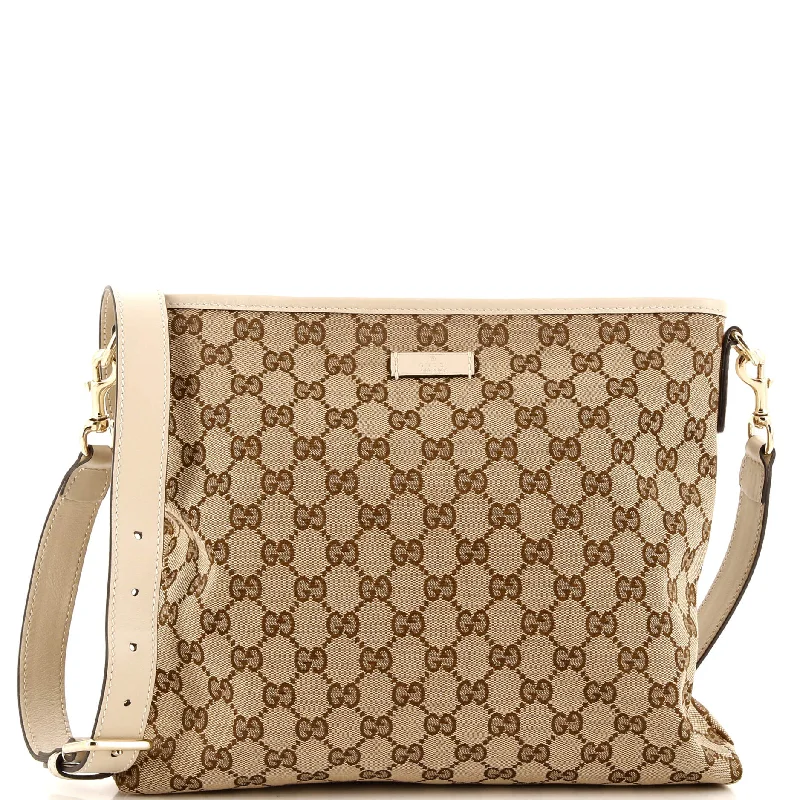 Women Gucci crossbody bags with a keychain holderFlat Messenger Bag GG Canvas Medium