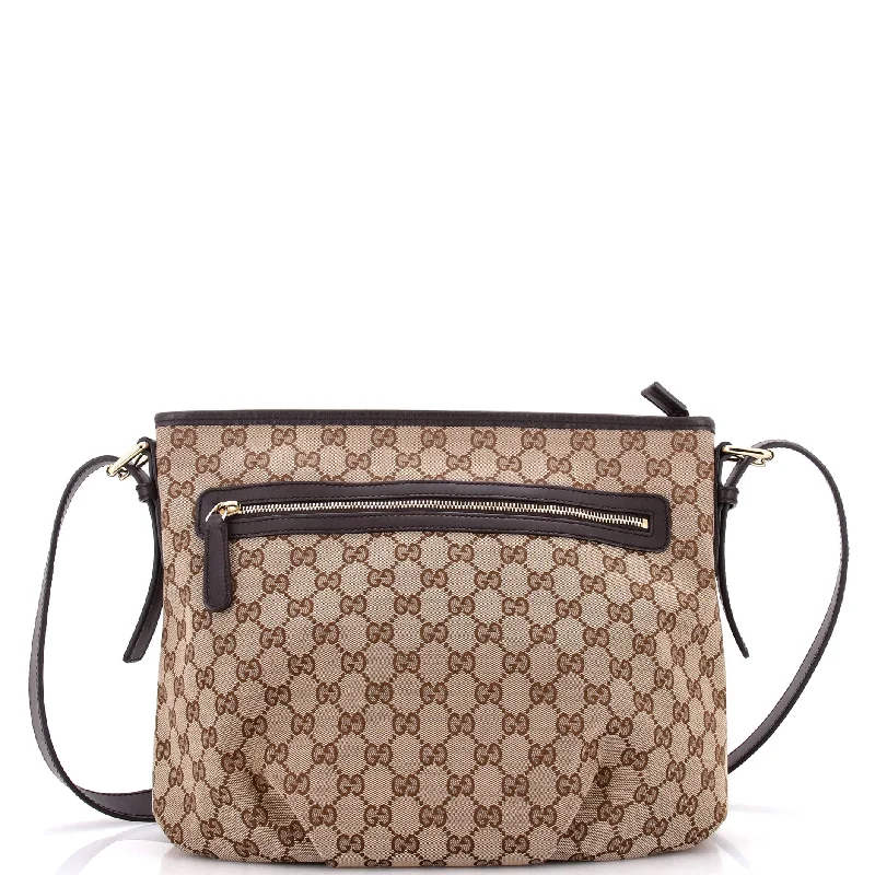 Women Gucci crossbody bags with a keychain holderFront Zip Messenger GG Canvas Medium