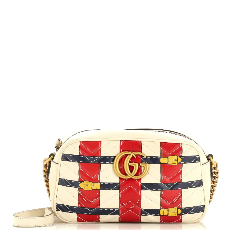 Women Gucci bags with a zippered interior pocketGG Marmont Camera Bag Trompe L'Oeil Matelasse Leather Small