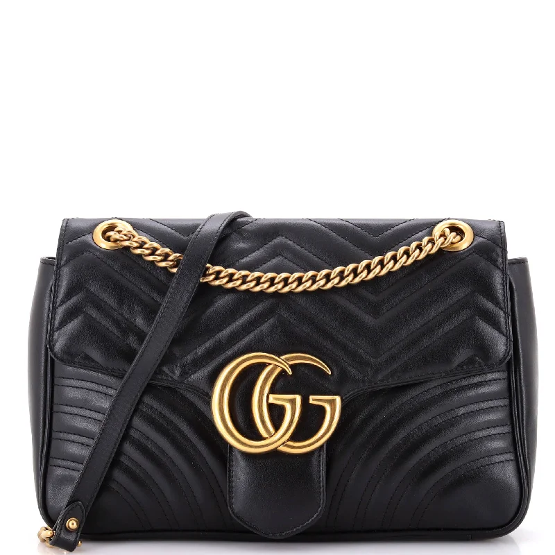 Ladies Gucci Dionysus bags with a star - shaped charmGG Marmont Flap Bag Matelasse Leather Medium