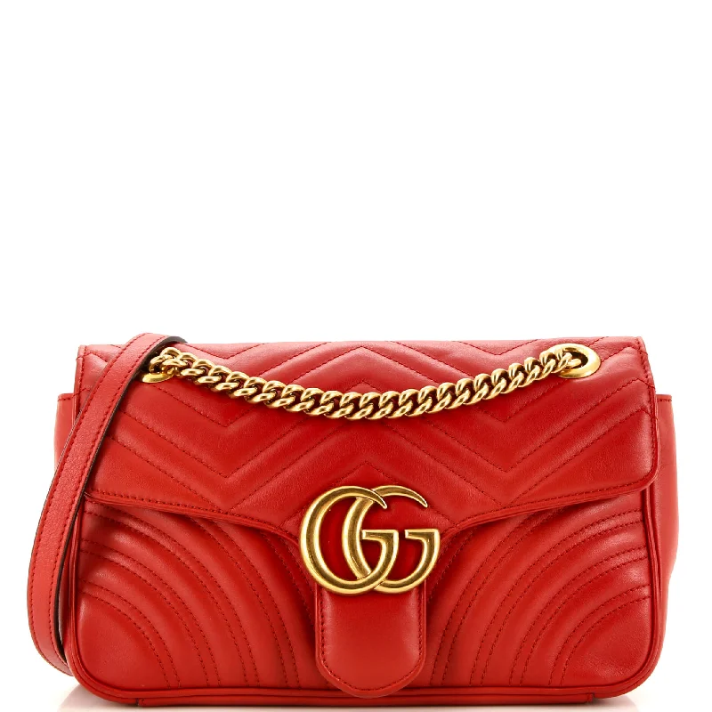 Gucci Marmont bags for women with a snakeskin - effect panelGG Marmont Flap Bag Matelasse Leather Small