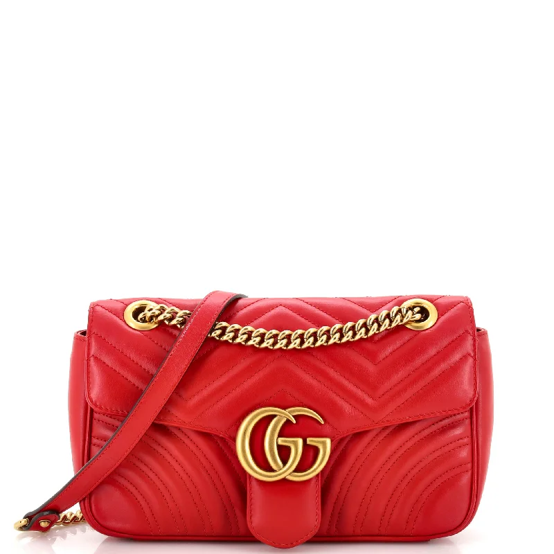 Women Gucci crossbody bags with a keychain holderGG Marmont Flap Bag Matelasse Leather Small