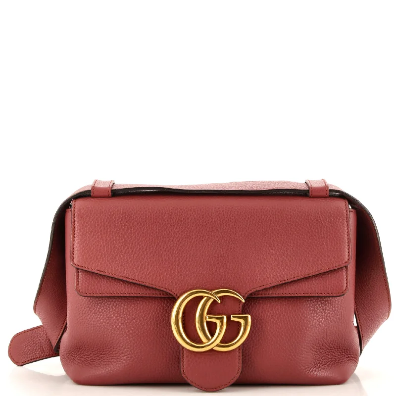 Ladies Gucci shoulder bags with a wide - width strapGG Marmont Shoulder Bag Leather Small