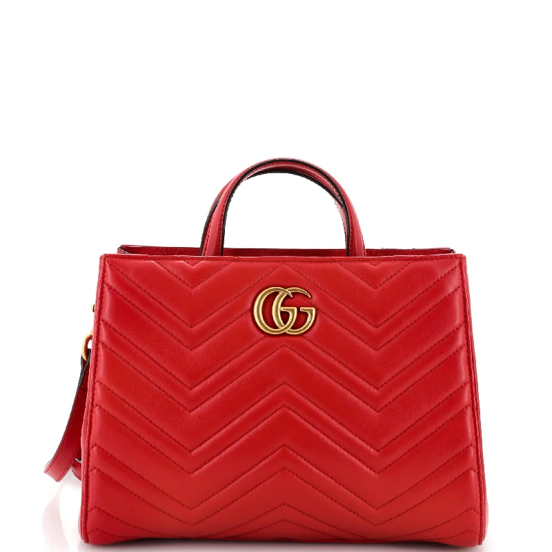 Women Gucci bags with a zippered interior pocketGG Marmont Tote Matelasse Leather Small