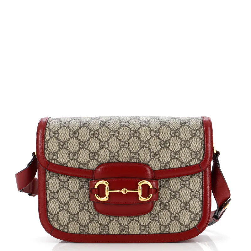 Women Gucci bags with a front - zip pocket for small itemsHorsebit 1955 Shoulder Bag GG Coated Canvas Small