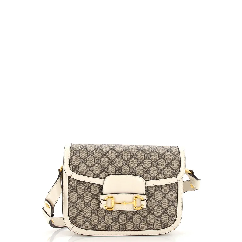 Women Gucci bags with a snap - button closure and a decorative charmHorsebit 1955 Shoulder Bag GG Coated Canvas Small