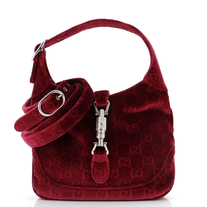 Gucci tote bags for women with a double - handle designJackie 1961 Hobo GG Velvet Small