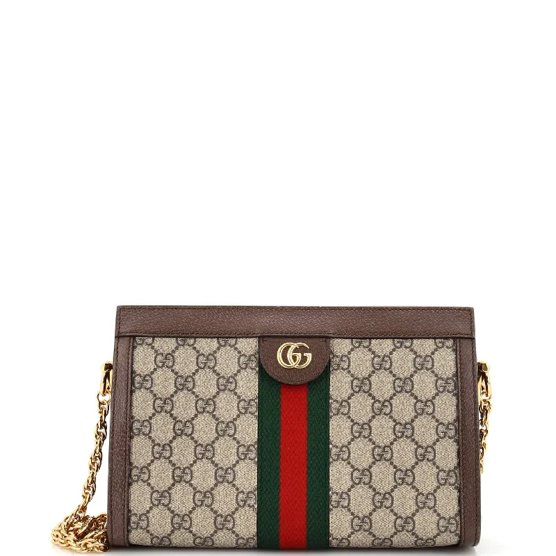 Gucci Marmont bags for women with a contrast - colored interiorOphidia Chain Shoulder Bag GG Coated Canvas Small