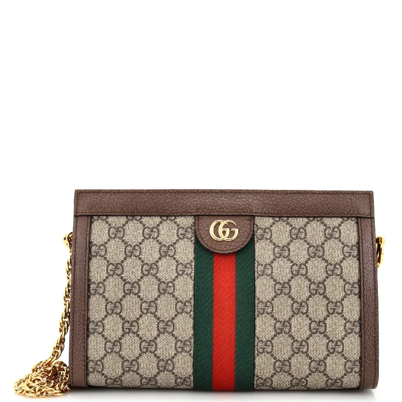 Gucci handbags for women with a back - zip pocketOphidia Chain Shoulder Bag GG Coated Canvas Small