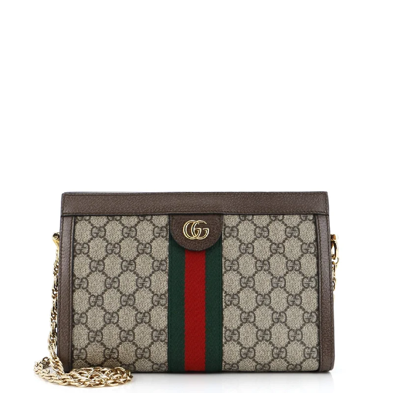 Gucci Marmont bags for women with quilted leather exteriorsOphidia Chain Shoulder Bag GG Coated Canvas Small