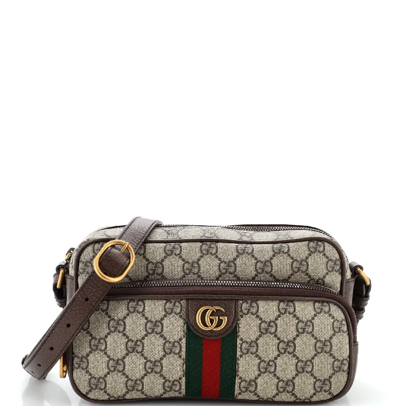 Women Gucci bags with a front - zip pocket for small itemsOphidia Front Pocket Messenger Bag GG Coated Canvas Small