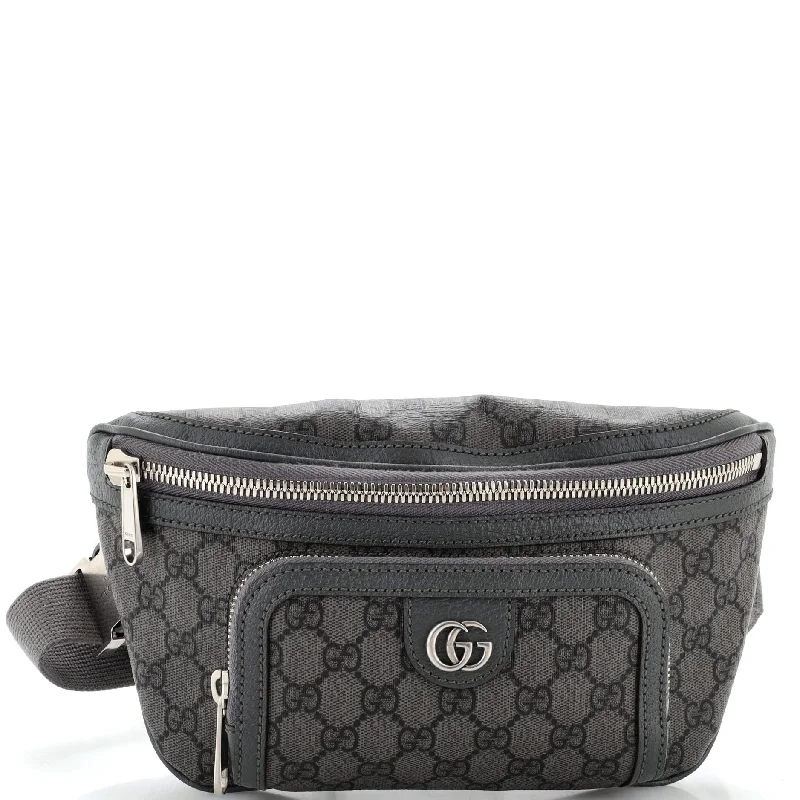 Medium - sized Women Gucci handbags for everyday useOphidia Front Pocket Zip Belt Bag GG Coated Canvas Medium