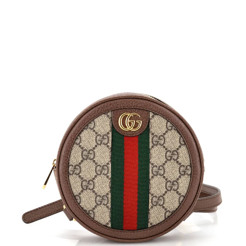 Ladies Gucci Dionysus bags with a star - shaped charmOphidia Round Backpack GG Coated Canvas Mini