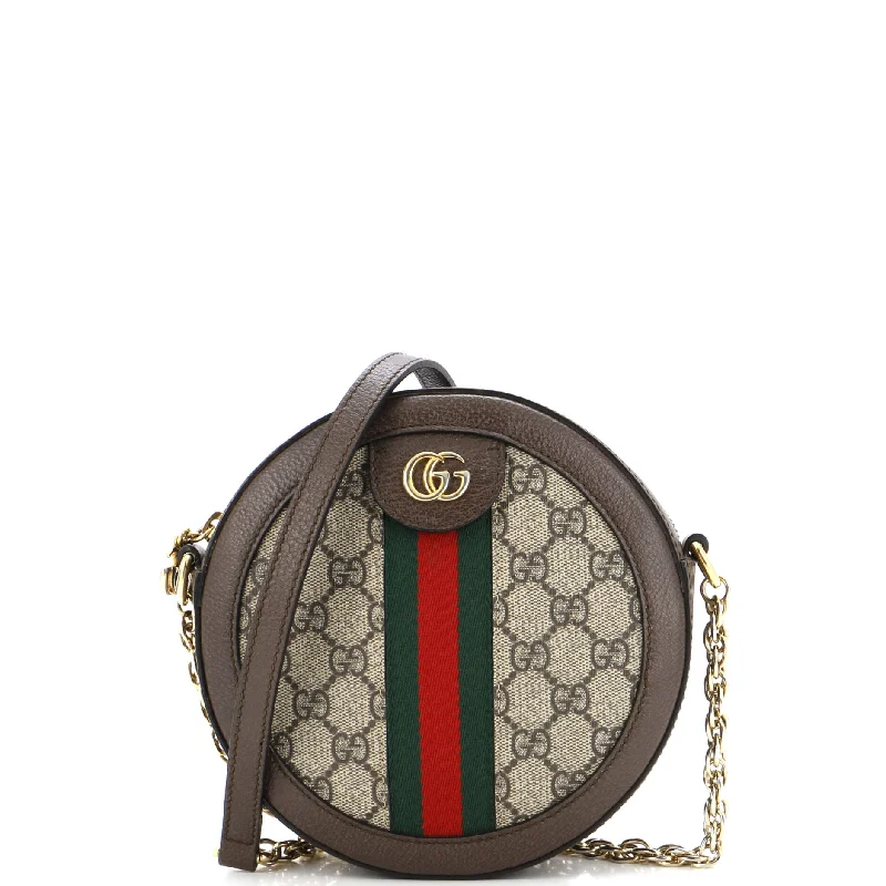 Ladies Gucci shoulder bags with a single - handle designOphidia Round Shoulder Bag GG Coated Canvas Mini