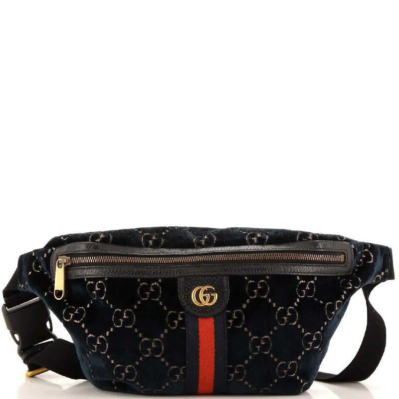 Women Gucci crossbody bags in a bold red colorOphidia Zip Belt Bag GG Velvet