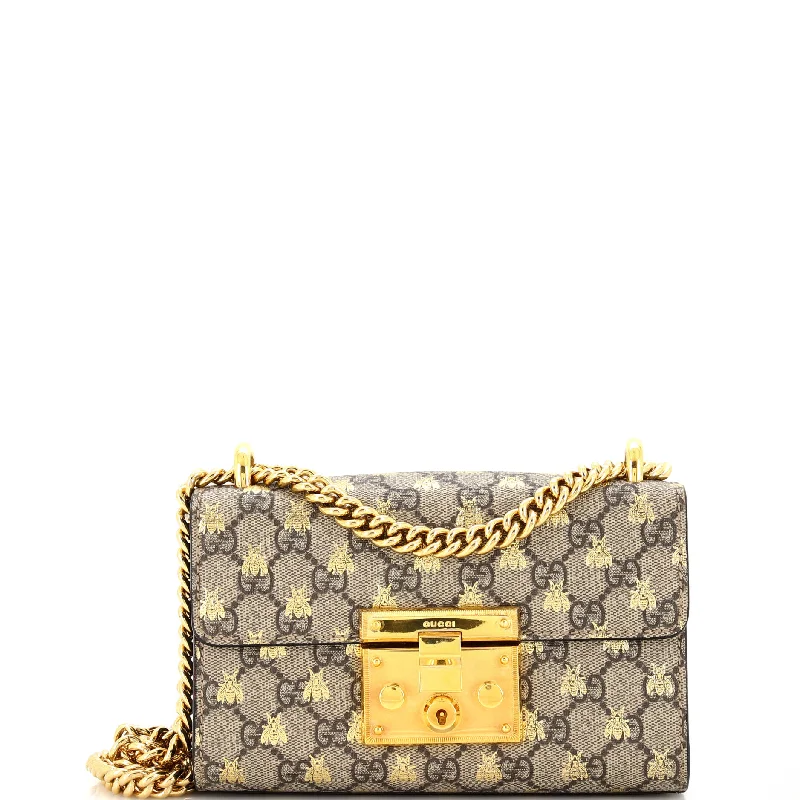 Gucci handbags for women with a beaded trimPadlock Shoulder Bag Printed GG Coated Canvas Small