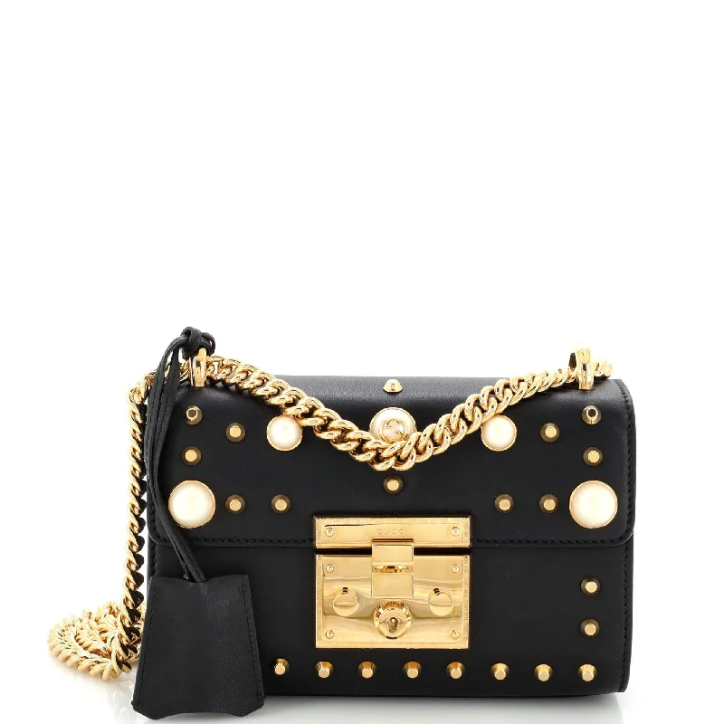 Ladies Gucci Dionysus bags with a chain - link shoulder strapPearly Padlock Shoulder Bag Studded Leather Small