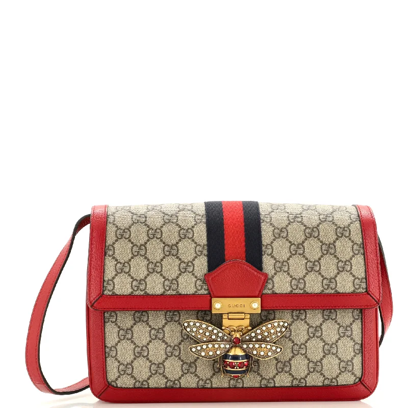 Ladies Gucci Dionysus bags with a chain - link shoulder strapQueen Margaret Shoulder Bag GG Coated Canvas Medium